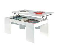 Mesa de centro Kendra (L x An x Al: 50 x 100 x 42 cm, Blanco)