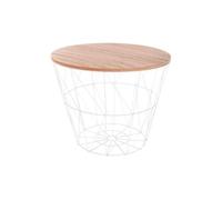 Atmosphera Mesa auxiliar Kumi de metal blanco d.38