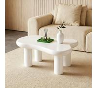 Mesa de centro LED Cloud - 16 colores para tu ambiente de vida perfecto, mesa auxiliar moderna con cajón (blanco) - Una nube brillante para tu hogar (blanco)