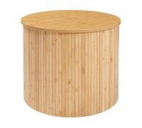 Mesa de centro ledepid tablero redondo 48xø60 cm - natural [en.casa]