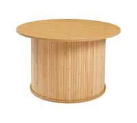 Mesa de centro ledepid tablero redondo 48xø80 cm - natural [en.casa]