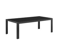casa.pro Mesa de Centro de Vidrio 100 x 50 x 35 cm Mesa de jardín armazón Hierro diseño terraza Negro
