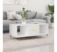 Mesa de Centro Madera contrachapada Blanco 102x50x40 cm,Mesa de Centro Elegante con Almacenamiento a para el Salón y el Hogar Mesillas de Noche