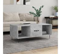 Mesa de Centro Madera contrachapada Gris hormigón 102x50x40 cm,Mesa de Centro Elegante con Almacenaje Gris Hormigón Mesillas de Noche