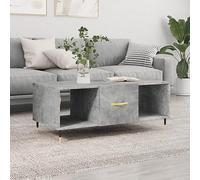 Mesa de Centro Madera contrachapada Gris hormigón 102x50x40 cm,Mesa de Centro Elegante y Funcional con Amplio Almacenamiento para salón Mesillas de Noche