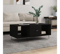Mesa de Centro Madera contrachapada Negro 102x50x40 cm,Mesa de Centro Elegante con Almacenamiento Moderna y Funcional para Cualquier Hogar Mesillas de Noche
