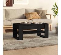 Mesa de Centro Madera contrachapada Negro 102x55x45 cm,Mesa de Centro Moderna y Funcional, Ideal para el Almacenamiento y la decoración Mesillas de Noche