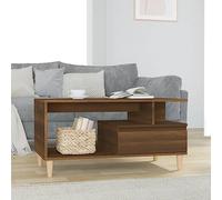Mesa de Centro Madera contrachapada Roble marrón 90x49x45 cm,Mesa de Centro de Madera Contrachapada con Cajón y Estantes para Sala de Estar y Hogar Mesillas de Noche