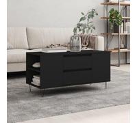 Mesa de Centro Madera de ingeniería Negro 102x44,5x50 cm,Mesa de Centro Elegante con Amplio Almacenamiento y Superficie Resistente Mesillas de Noche