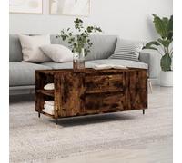 Mesa de Centro Madera ingeniería Roble Ahumado 102x44,5x50 cm,Mesa de Centro Elegante con Amplio Almacenaje para Salón Mesillas de Noche