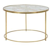 Mauro Ferretti Mesa de centro redonda de metal dorado con mariposas ø cm 60x40,5