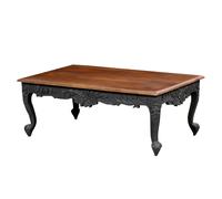 Mesa de Centro Marrakesch Oriental de Madera Tablón Negro 120x60x45cm