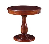 Mesa de centro Mesa auxiliar redonda de madera maciza, mesita noche pequeña, mesa moderna for sala estar, dormitorio, oficina, espacios pequeños, 19,6 pulgadas profundidad x 23, alto, nogal natural