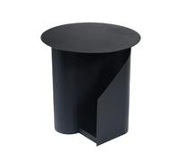 mesa de centro Mesa de centro redonda de metal, mesa de té moderna, impermeable, con más espacio de almacenamiento, ideal for exteriores e interiores (sala de estar o dormitorio). pequeña(Noir)