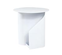 mesa de centro Mesa de centro redonda de metal, mesa de té moderna, impermeable, con más espacio de almacenamiento, ideal for exteriores e interiores (sala de estar o dormitorio). pequeña(Weiß)
