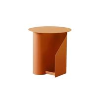 mesa de centro Mesa de centro redonda de metal, mesa de té moderna, impermeable, con más espacio de almacenamiento, ideal for exteriores e interiores (sala de estar o dormitorio). pequeña(Oranje)