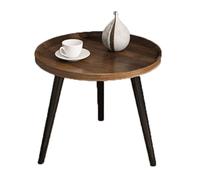 mesa de centro Mesa de centro redonda sencilla, estilo industrial, mesa auxiliar for sofá, mesita de noche, mesa de esquina, adecuada for el hogar, la oficina, B&B y el hotel. pequeña(Walnut,60CM)