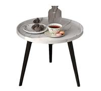 mesa de centro Mesa de centro redonda sencilla, estilo industrial, mesa auxiliar for sofá, mesita de noche, mesa de esquina, adecuada for el hogar, la oficina, B&B y el hotel. pequeña(Weiß,50CM)