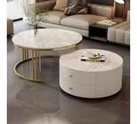 Mesa de centro, mesa redonda de lujo para sala de estar, diseño moderno simple, fácil de limpiar, ideal para té y café, decoración elegante del hogar