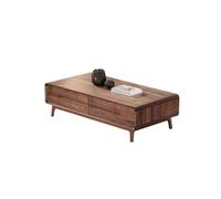 Mesa de Centro Moderna 120cm Mesa de Centro Minimalista en Madera Maciza, Mueble Social de Nogal para Hogar, Apta para Entretenimiento, Negociaciones y Reuniones Mesa Auxiliar de Café(120x65x42cm)