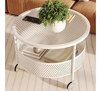 Mesa de centro moderna con almacenamiento, tapa de vidrio templado y rodillos para un fácil movimiento, ideal para salón, apartamento, dormitorio
