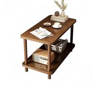 Mesa de centro moderna de nogal con almacenamiento de dos niveles para espacios pequeños, resistente y fácil de limpiar, mesa de comedor, mesita de noche, extremo de sofá, muebles multifuncionales