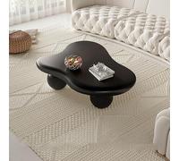 Mesa de centro moderna de nube, mesa central de madera resistente con alta capacidad de carga, fácil montaje, ideal para sala de estar y oficina (negro)