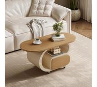 Mesa de centro moderna, marco de metal resistente con parte superior de madera, mesa central minimalista para sala de estar, oficina y espacios pequeños, fácil montaje y diseño versátil (negro, 35.4