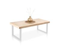 Adec Group duehome | Natural, Mesa de Centro, Mesita de Comedor, Color Roble Salvaje y Blanco, Medidas: 60 cm (Ancho) x 120 cm (Largo) 43,5 cm (Alto)