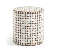 Mesa de centro Necoco en madera maciza de mango y cáscaras de coco Ø 40 cm