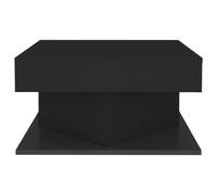 Mesa de centro negra de 57 x 57 x 30 cm, de madera, mesa auxiliar con tablero robusto para bebidas, aperitivos, libros, decoración, ideal para salón, entretenimiento y acogedoras noches de relax