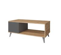 Mesa de centro odda color pizarra y naturale comedor salón estilo industrial mueble 100x42x50 cm