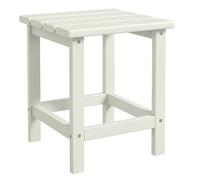 Mesa de centro Outsunny Square, mesa auxiliar moderna con tablero y estructura de HDPE, para porche, jardín, balcón, color blanco.