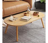 Mesa de centro ovalada baja, patas de mesa sólidas, mesas de centro modernas de mediados de siglo, mesa central para sala de estar, mesa de té, mesa auxiliar para sala de estar, espacio pequeño, 80 x