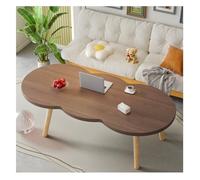 Mesa de centro ovalada con almacenamiento, patas de madera maciza, acabado elegante, mesa central para sala de estar y apartamento