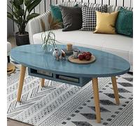 Mesa de centro ovalada, mesa baja de madera nórdica para apartamento, mesa de centro creativa con cajones abiertos, muebles de diseño simple, mesa de té, mesa auxiliar de sofá, mesa de madera