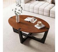 Mesa de Centro Ovalada Mesa de té Central Moderna con Marco de Metal Resistente, Mesa Decorativa de fácil Montaje for Sala de Estar, Oficina en casa y Espacios pequeños