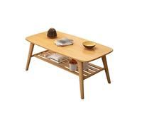 Mesa de centro para sala de estar, encimera de doble capa, fuerte capacidad de carga, textura clara, mano de obra fina, bambú, para sala de estar, apartamento