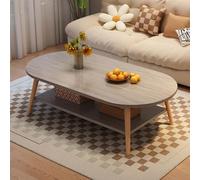 Mesa de centro para sala de estar, mesa de té moderna ovalada con doble espacio de almacenamiento, mesa baja de madera simple, adecuada para sala de estar, dormi Gray 120*60*42 cm / 47.2*23.6*16.5 in
