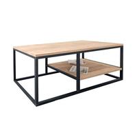 Mesa de centro para salón rus con base inferior negro y roble safir 105x42x0 cm