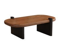 Mesa de Centro Pequeña de Madera Maciza Mesita Salon Ovalada para Espacios Pequeños Mesa Baja Salon Moderna Robusta y Resistente para Apartamentos, Casas, Oficinas