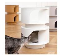 Mesa De Centro Pequeña Mesa auxiliar pequeña con cama for gatos, mesa , mesita de noche, centro for , condominios for sala estar, dormitorio, balcón, familia y oficina Mesa De Coctel(Blanco)