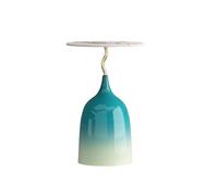Mesa De Centro Pequeña Mesa de centro, mesita noche auxiliar con degradado colorido, for sala estar, dormitorio, tienda té leche, cafetería, mesa móvil simple, pequeña Mesa De Coctel(Blue)