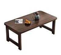 Mesa de centro plegable compacta marrón para sala de estar, estilo simple de escritorio para portátil, ideal para dormitorio/estudio, tamaño: 90 x 48 x 50 cm
