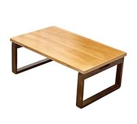 Mesa de centro plegable con ventana de bahía, mesa baja duradera para balcón, conversación, pequeña mesa de comedor plegable (color B, tamaño 80 x 50 x 28,5 cm)