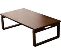 Mesa de centro plegable de madera maciza, mesa baja de estilo japonés para balcón, ventana de bahía y espacios pequeños, diseño compacto como escritorio de computadora y mesa de té