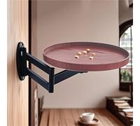 Mesa de Centro Plegable de Pared, pequeña y Redonda, diseño abatible, mesita de Noche Flotante de 30 cm para balcón (Color Madera Original)