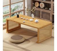 Mesa De Centro Plegable Japonesa, Mesa De Centro Baja De Bambú Para Colocar En El Suelo, No Requiere Montaje, Portátil Para Sala De Estar, Sala De Té Tatami, Comedor Y Dormito Natural Wood 80x48x40cm