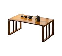 Mesa de centro plegable japonesa rústica, mesa de té tatami de madera maciza para sala de estar, ventana de bahía, asiento de piso (60 x 42 x 33 cm), diseño retro, muebles que ahorran espacio