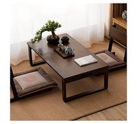 Mesa de centro plegable multifuncional, escritorio sólido fácil de almacenar, ideal para sala de té, balcón al aire libre, sala de estar (color: marrón, tamaño: 60 x 40 x 26 cm)